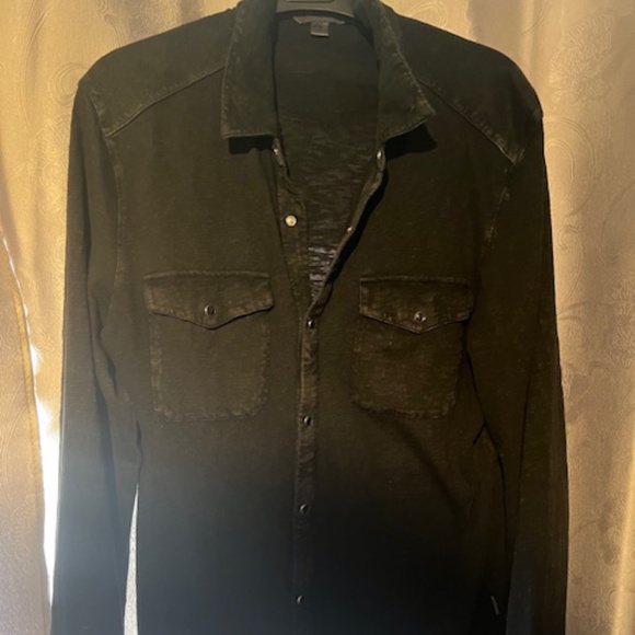 John Varvatos black snap button shirt - Picture 4 of 5